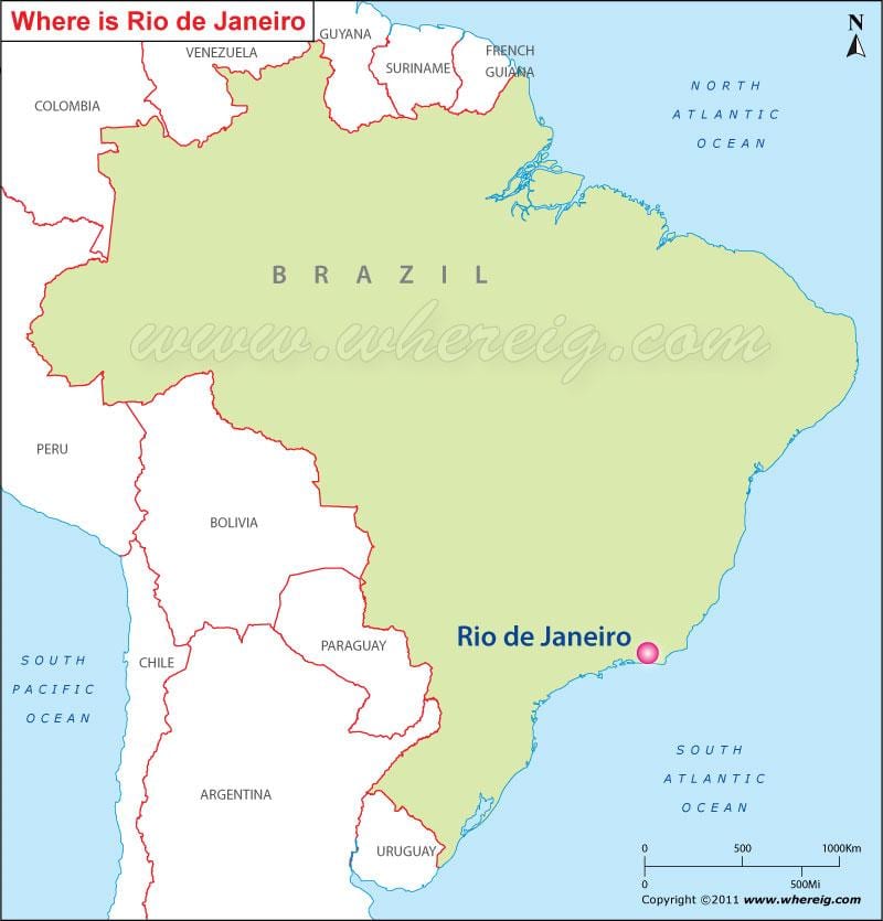 vis hoteller i Rio de Janeiro på et kort