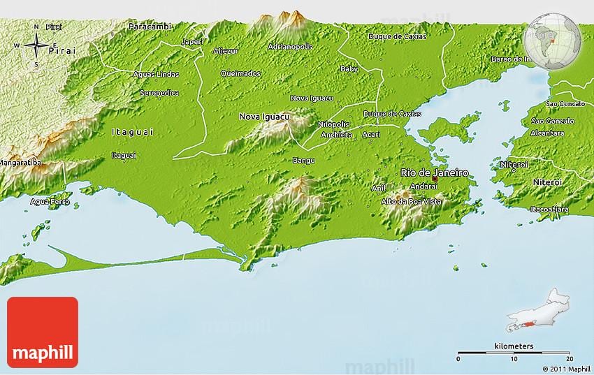 geografisk kort over Rio