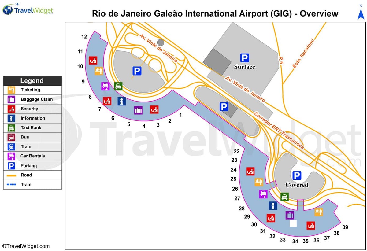 Hoteller i Rio de Janeiro (gig lufthavn kort