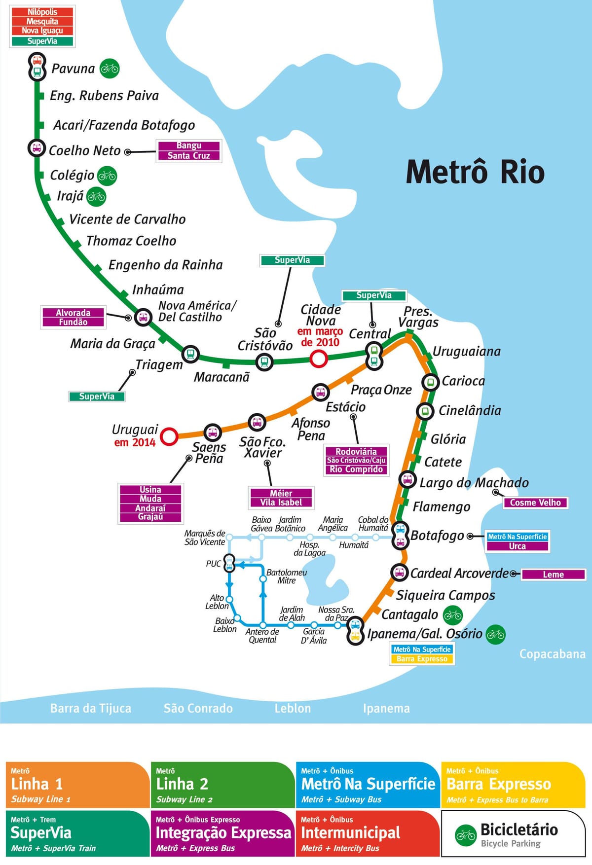 kort metro-Rio de Janeiro