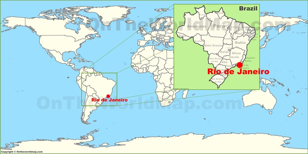 verden kort over Rio de Janeiro brasilien